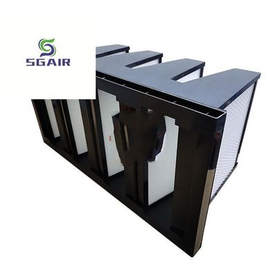 Capacity cao V Bank H13 500Pa Bộ lọc không khí hiệu quả cao màu đen