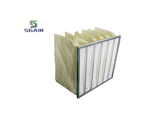 Bộ lọc không khí túi Hepa màu kim loại với dải nén GI nhựa