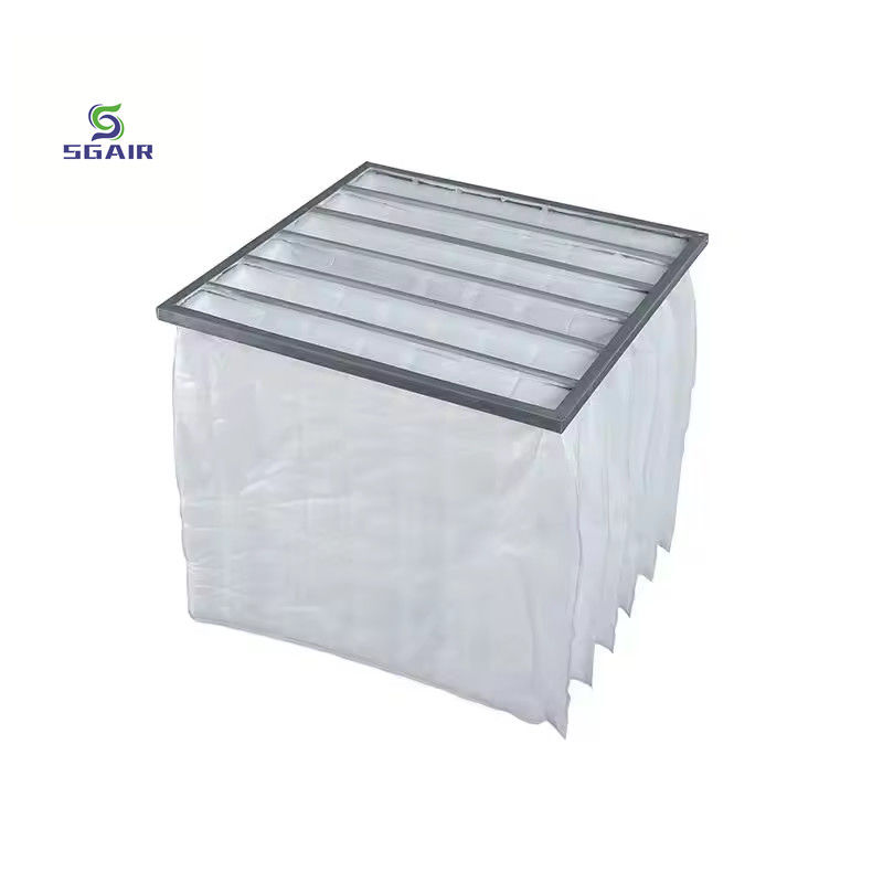 Bộ lọc túi nhôm sợi thủy tinh H14 với độ cứng và chống nhiệt tốt