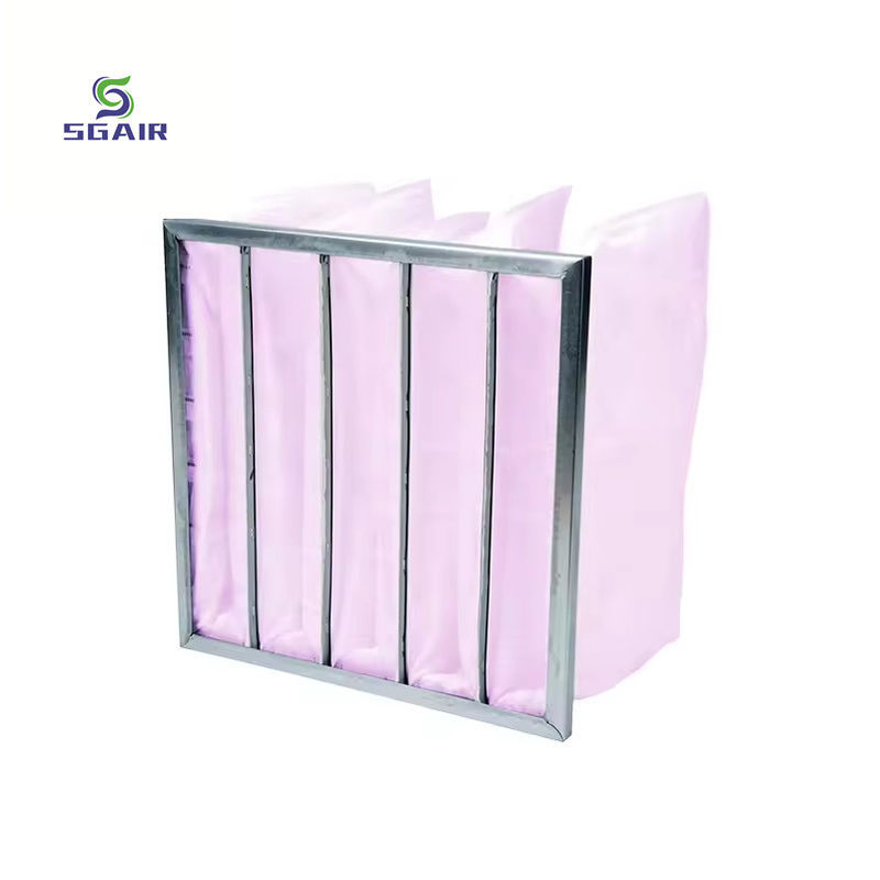 Bộ lọc túi sợi thủy tinh dòng không khí lớn Khu vực bộ lọc hiệu quả lớn